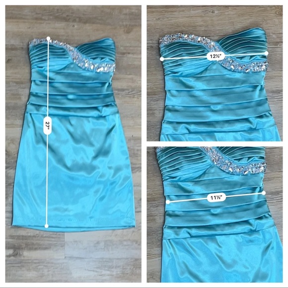 B Darlin Short Dress Formal Bodycon Size XS Blue - Picture 12 of 12